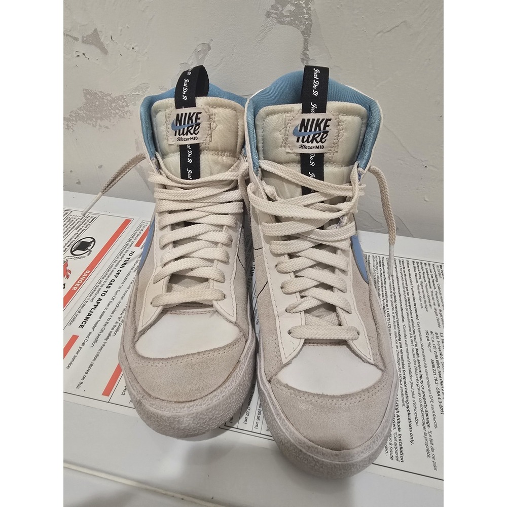 Nike Blazer Mid 77 SE GS University White Blue DH8640-104 Kids Sneakers 6Y - Picture 3 of 8